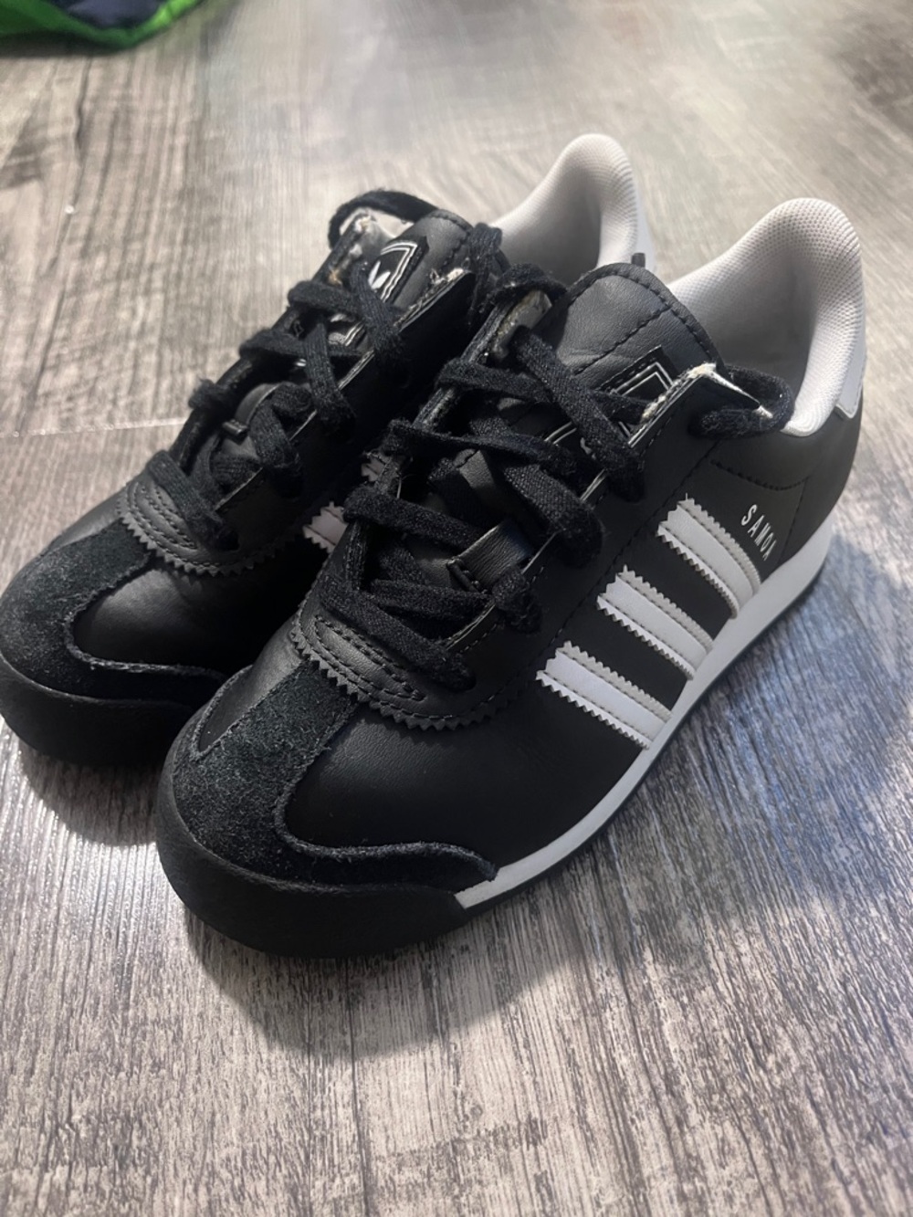 Adidas Samoa Kids Black and White Classic Trainer Sneakers boys girls size 13